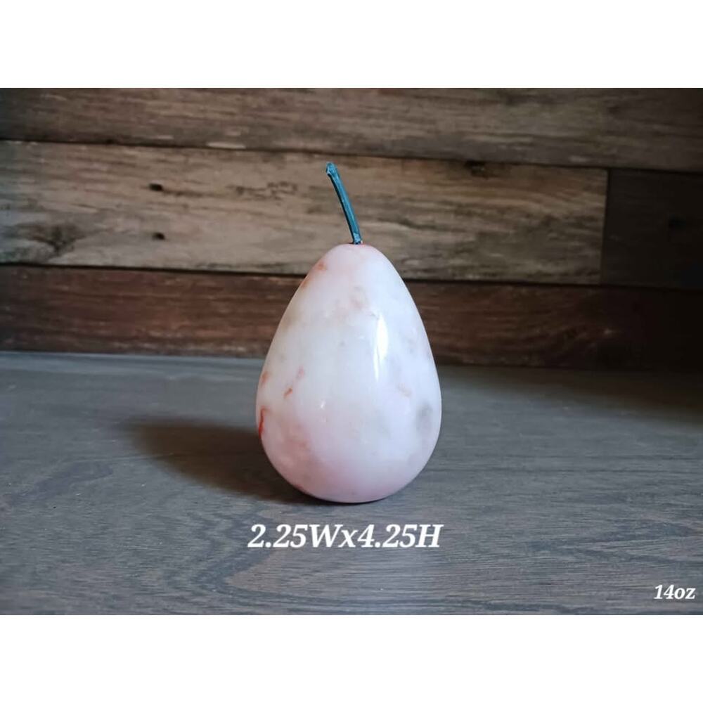 Vintage stone pear sculpture marble alabaster